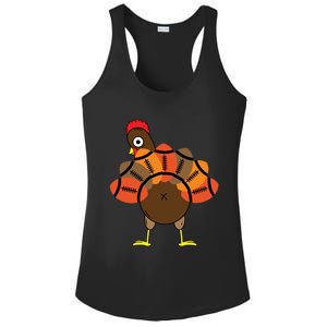 Funny Turkey And Football Thanksgiving Sport Lovers Funny Gift Ladies PosiCharge Competitor Racerback Tank