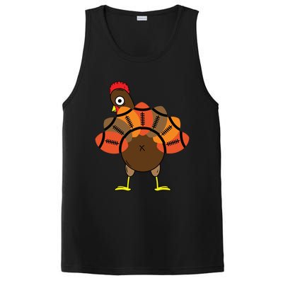 Funny Turkey And Football Thanksgiving Sport Lovers Funny Gift PosiCharge Competitor Tank