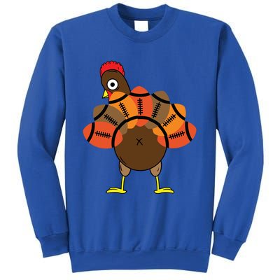 Funny Turkey And Football Thanksgiving Sport Lovers Funny Gift Sweatshirt