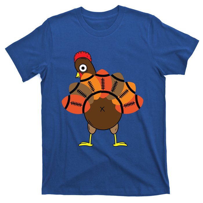 Funny Turkey And Football Thanksgiving Sport Lovers Funny Gift T-Shirt