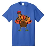 Funny Turkey And Football Thanksgiving Sport Lovers Funny Gift Tall T-Shirt