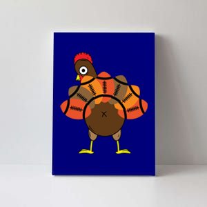 Funny Turkey And Football Thanksgiving Sport Lovers Funny Gift Canvas