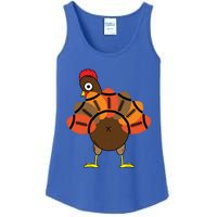 Funny Turkey And Football Thanksgiving Sport Lovers Funny Gift Ladies Essential Tank