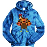 Funny Turkey And Football Thanksgiving Sport Lovers Funny Gift Tie Dye Hoodie