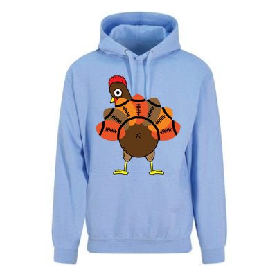 Funny Turkey And Football Thanksgiving Sport Lovers Funny Gift Unisex Surf Hoodie