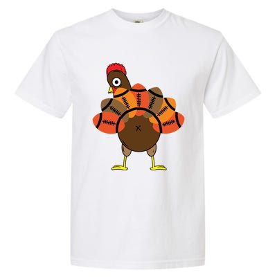 Funny Turkey And Football Thanksgiving Sport Lovers Funny Gift Garment-Dyed Heavyweight T-Shirt