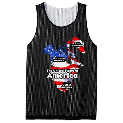 Funny Trump American Flag Canada Greenland Gulf Map On Back Mesh Reversible Basketball Jersey Tank
