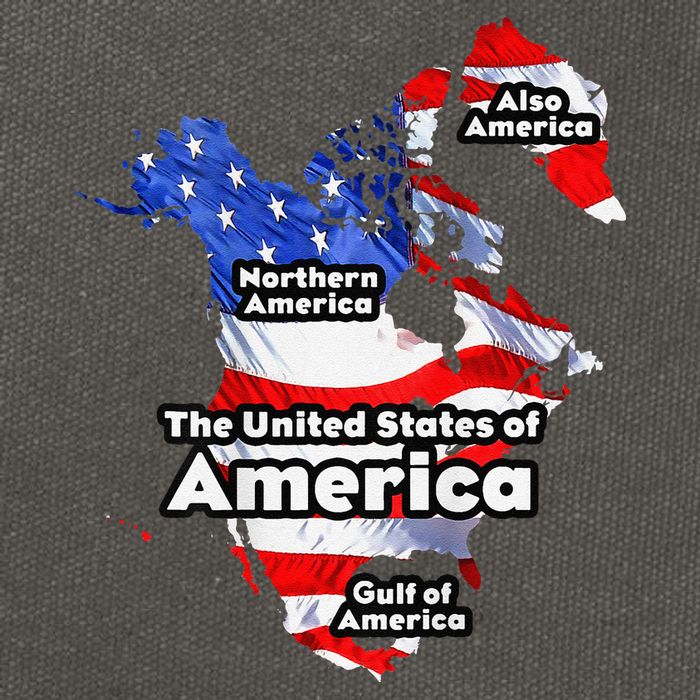 Funny Trump American Flag Canada Greenland Gulf Map On Back Cotton Canvas Backpack