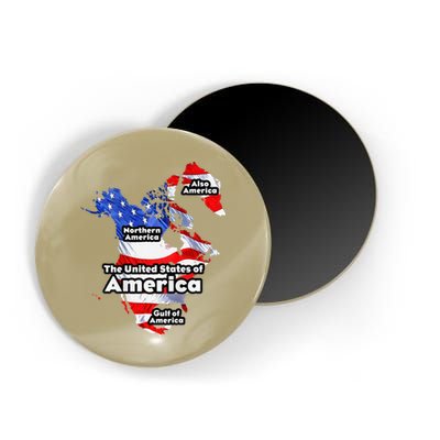 Funny Trump American Flag Canada Greenland Gulf Map On Back Magnet