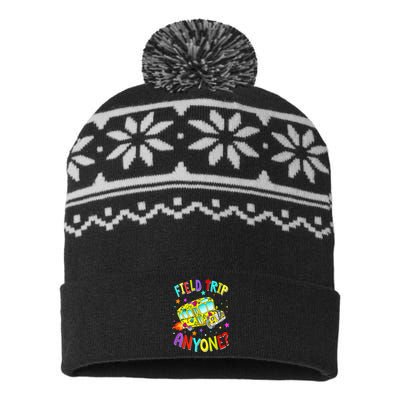 Field Trip Anyone Teacher Teaching School Bus Back To School USA-Made Snowflake Beanie