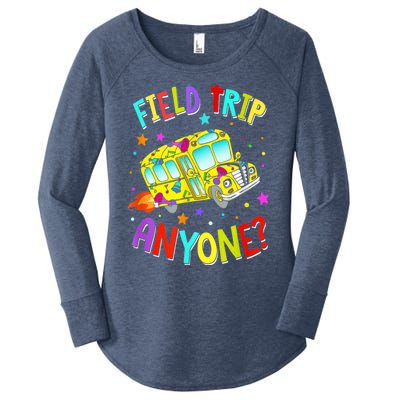 Field Trip Anyone Teacher Teaching School Bus Back To School Women's Perfect Tri Tunic Long Sleeve Shirt