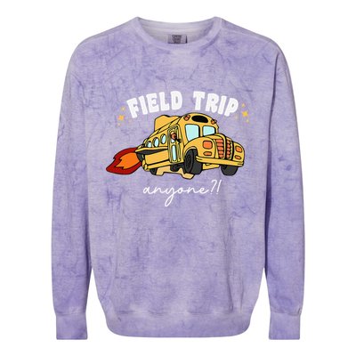 Field Trip Anyone Teacher Field Day Presents Colorblast Crewneck Sweatshirt