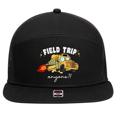 Field Trip Anyone Teacher Field Day Presents 7 Panel Mesh Trucker Snapback Hat