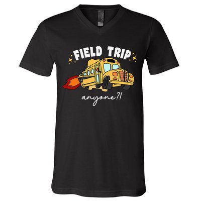 Field Trip Anyone Teacher Field Day Presents V-Neck T-Shirt