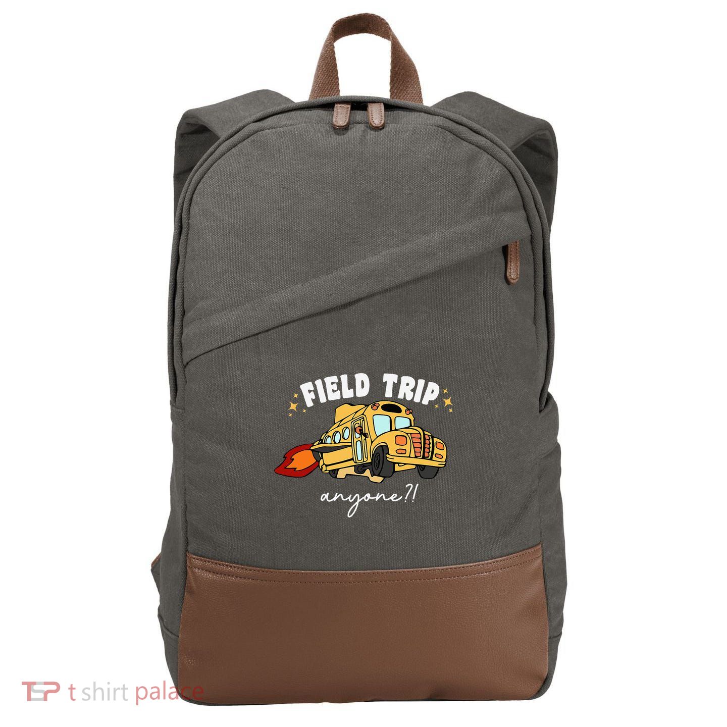 Field Trip Anyone Teacher Field Day Presents Cotton Canvas Backpack