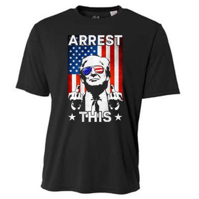 Funny Trump Arrest This American Flag Trump 2024 Cooling Performance Crew T-Shirt