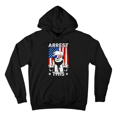 Funny Trump Arrest This American Flag Trump 2024 Hoodie