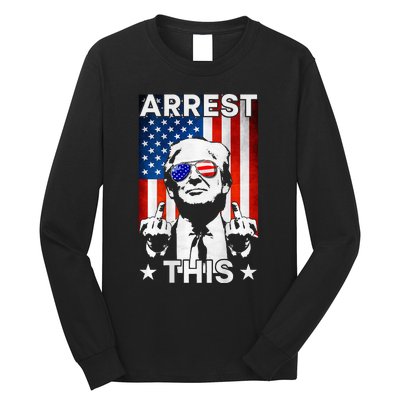 Funny Trump Arrest This American Flag Trump 2024 Long Sleeve Shirt