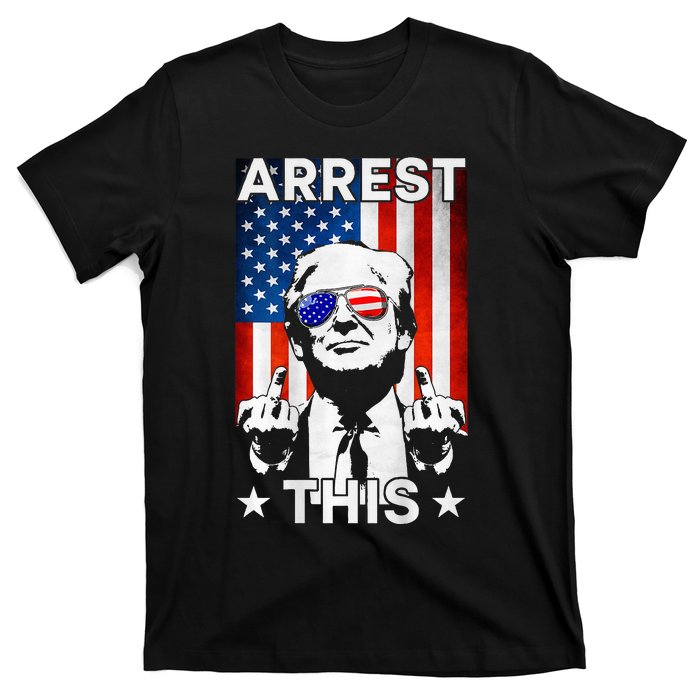 Funny Trump Arrest This American Flag Trump 2024 T-Shirt