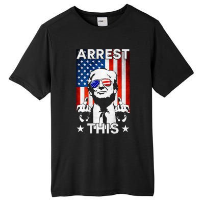 Funny Trump Arrest This American Flag Trump 2024 Tall Fusion ChromaSoft Performance T-Shirt