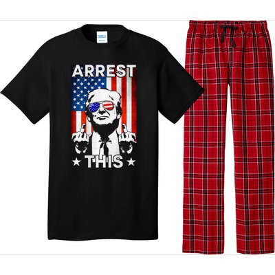 Funny Trump Arrest This American Flag Trump 2024 Pajama Set