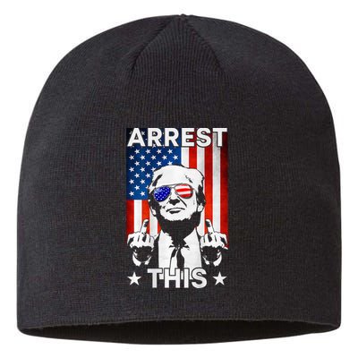 Funny Trump Arrest This American Flag Trump 2024 Sustainable Beanie