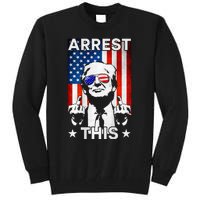 Funny Trump Arrest This American Flag Trump 2024 Tall Sweatshirt