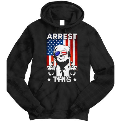 Funny Trump Arrest This American Flag Trump 2024 Tie Dye Hoodie