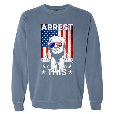 Funny Trump Arrest This American Flag Trump 2024 Garment-Dyed Sweatshirt