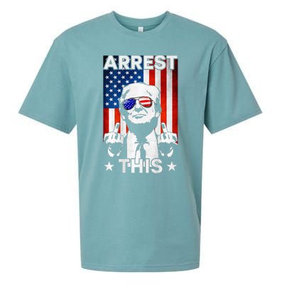 Funny Trump Arrest This American Flag Trump 2024 Sueded Cloud Jersey T-Shirt