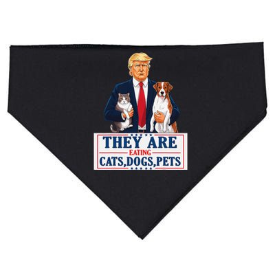 Funny They Are Eating The Dogs The Cats The Pets Trump Gift USA-Made Doggie Bandana