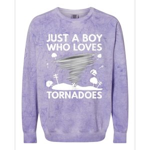 Funny Tornado Art For Boy Weather Storm Tornado Chaser Colorblast Crewneck Sweatshirt