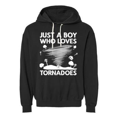 Funny Tornado Art For Boy Weather Storm Tornado Chaser Garment-Dyed Fleece Hoodie