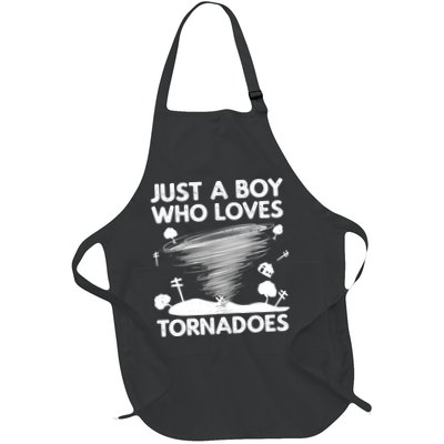 Funny Tornado Art For Boy Weather Storm Tornado Chaser Full-Length Apron With Pockets