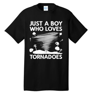 Funny Tornado Art For Boy Weather Storm Tornado Chaser Tall T-Shirt