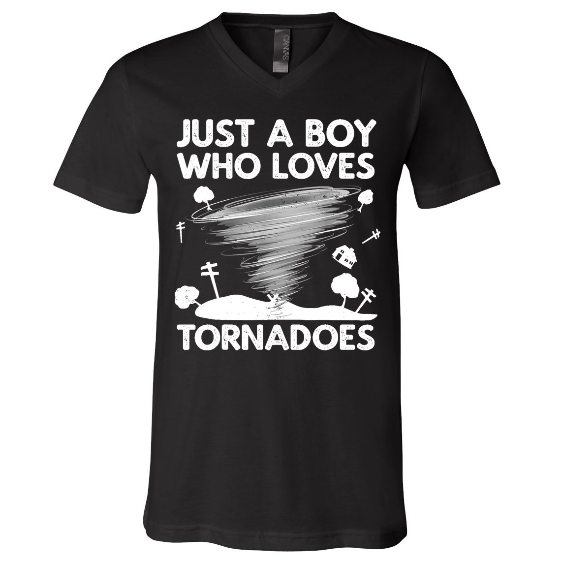 Funny Tornado Art For Boy Weather Storm Tornado Chaser V-Neck T-Shirt