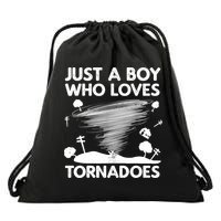 Funny Tornado Art For Boy Weather Storm Tornado Chaser Drawstring Bag