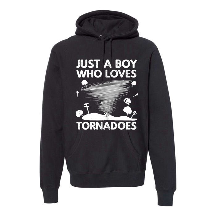 Funny Tornado Art For Boy Weather Storm Tornado Chaser Premium Hoodie