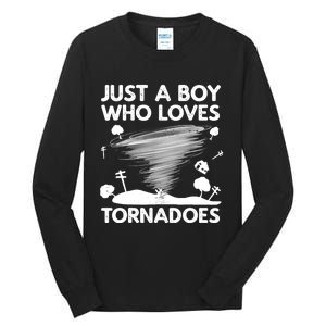 Funny Tornado Art For Boy Weather Storm Tornado Chaser Tall Long Sleeve T-Shirt