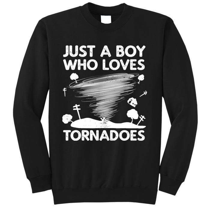 Funny Tornado Art For Boy Weather Storm Tornado Chaser Tall Sweatshirt