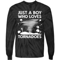 Funny Tornado Art For Boy Weather Storm Tornado Chaser Tie-Dye Long Sleeve Shirt