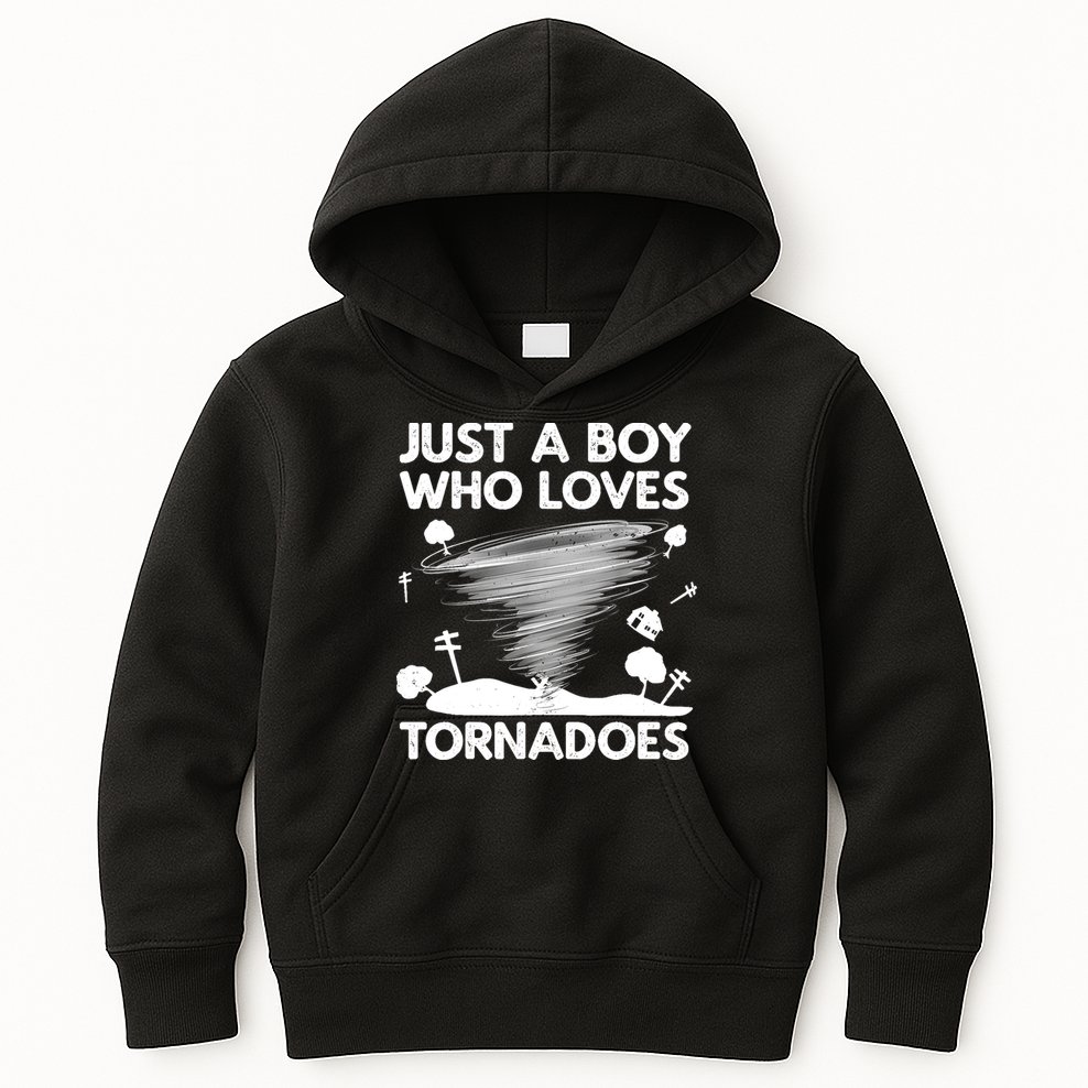 Funny Tornado Art For Boy Weather Storm Tornado Chaser Kids Hoodie