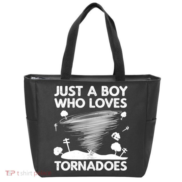 Funny Tornado Art For Boy Weather Storm Tornado Chaser Zip Tote Bag