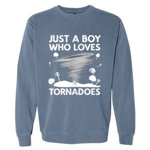 Funny Tornado Art For Boy Weather Storm Tornado Chaser Garment-Dyed Sweatshirt