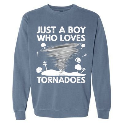 Funny Tornado Art For Boy Weather Storm Tornado Chaser Garment-Dyed Sweatshirt