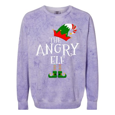 Funny The Angry Elf Matching Family Group Gift Christmas Colorblast Crewneck Sweatshirt