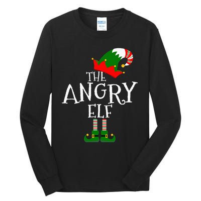 Funny The Angry Elf Matching Family Group Gift Christmas Tall Long Sleeve T-Shirt