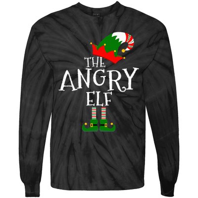 Funny The Angry Elf Matching Family Group Gift Christmas Tie-Dye Long Sleeve Shirt