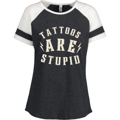 Funny Tattoos Are Stupid Enza Ladies Jersey Colorblock Tee