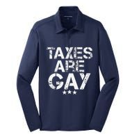 Funny Taxes Are Gay Silk Touch Performance Long Sleeve Polo